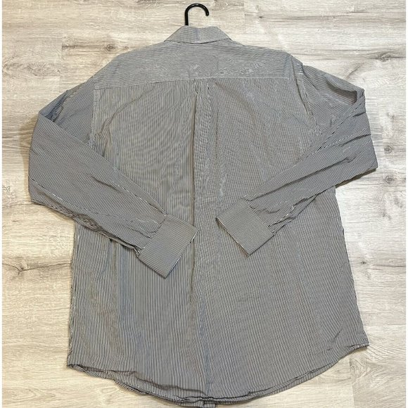 Peter Millar Gray Striped Cotton Button Front Long Sleeve Shirt Size XL‎ - Picture 6 of 6